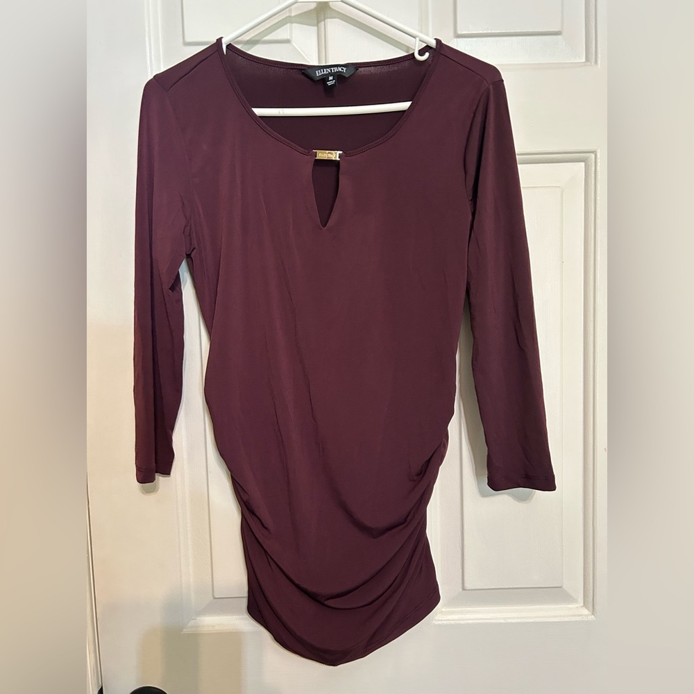 Ellen Tracy Burgundy Blouse